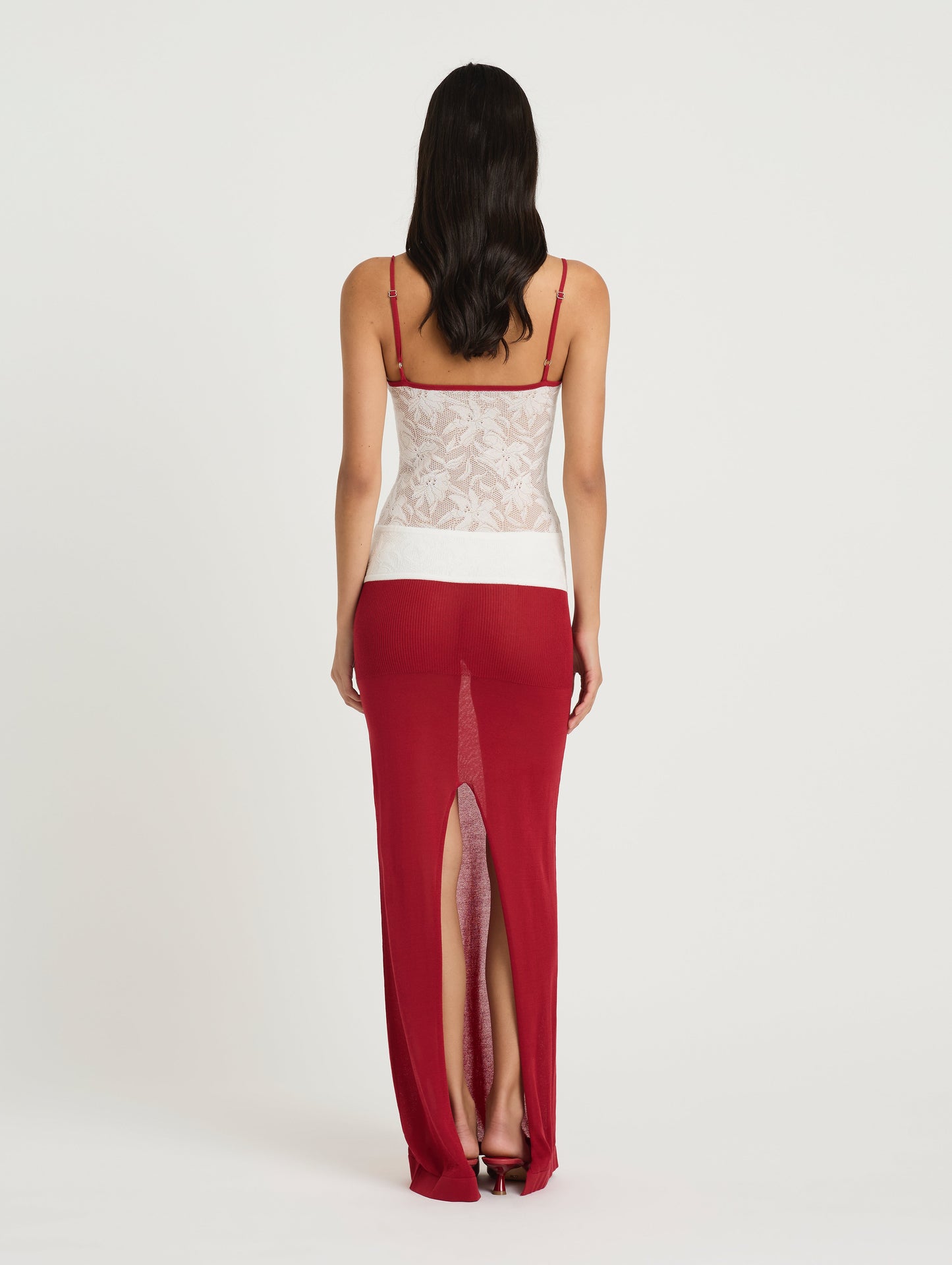 Alfie Knit Maxi Dress in Red