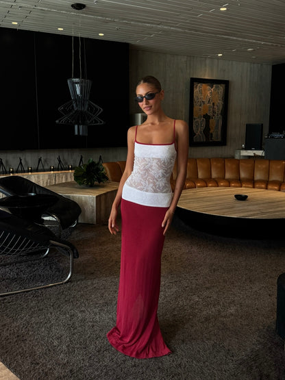 Alfie Knit Maxi Dress in Red