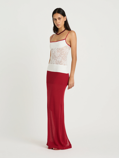 Alfie Knit Maxi Dress in Red