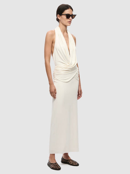 Cabana Cupro Dress in Ivory