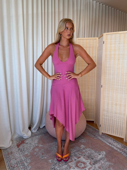 Lana Midi Dress in Hibiscus