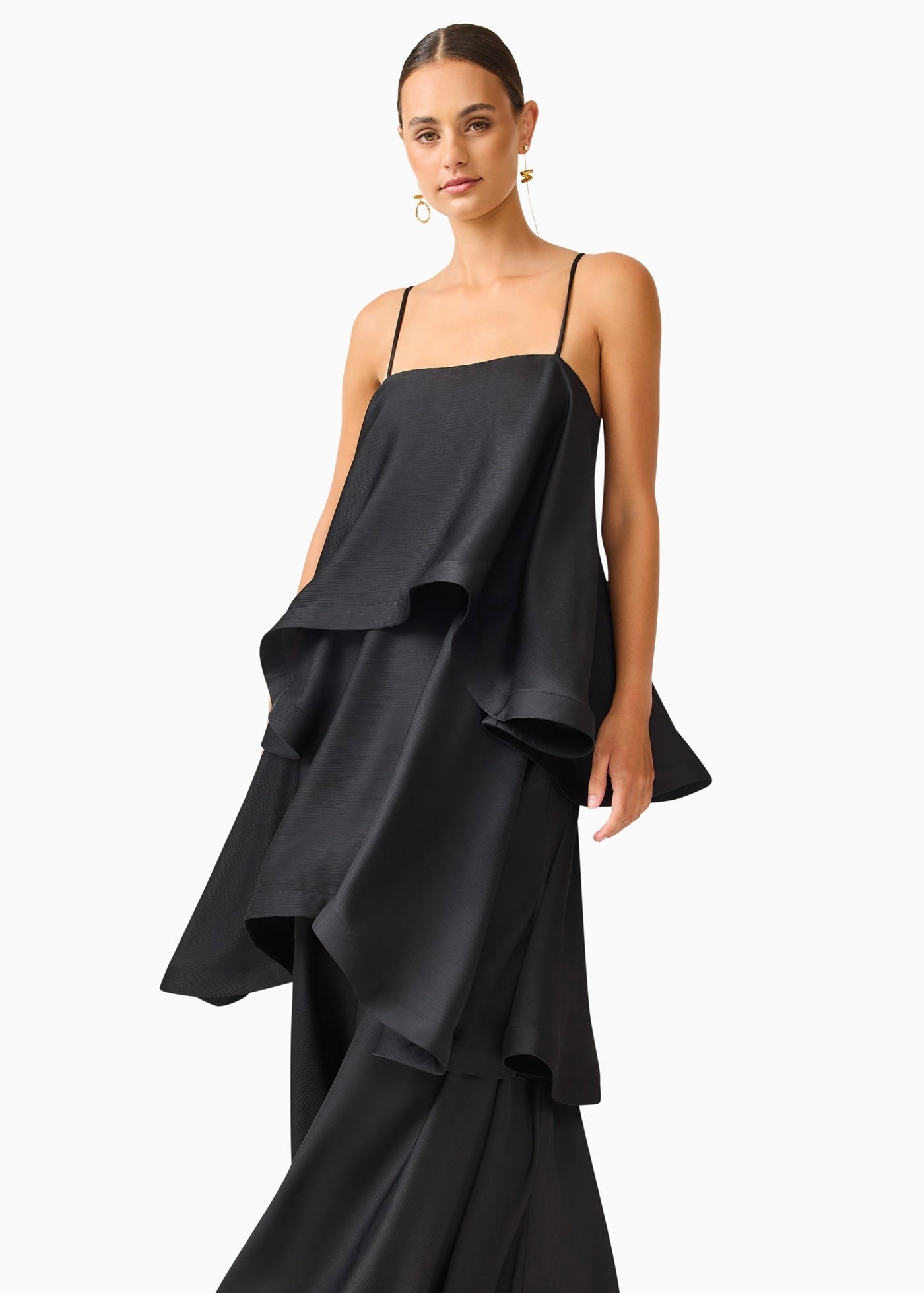 Tilly Tiered Maxi Dress in Black