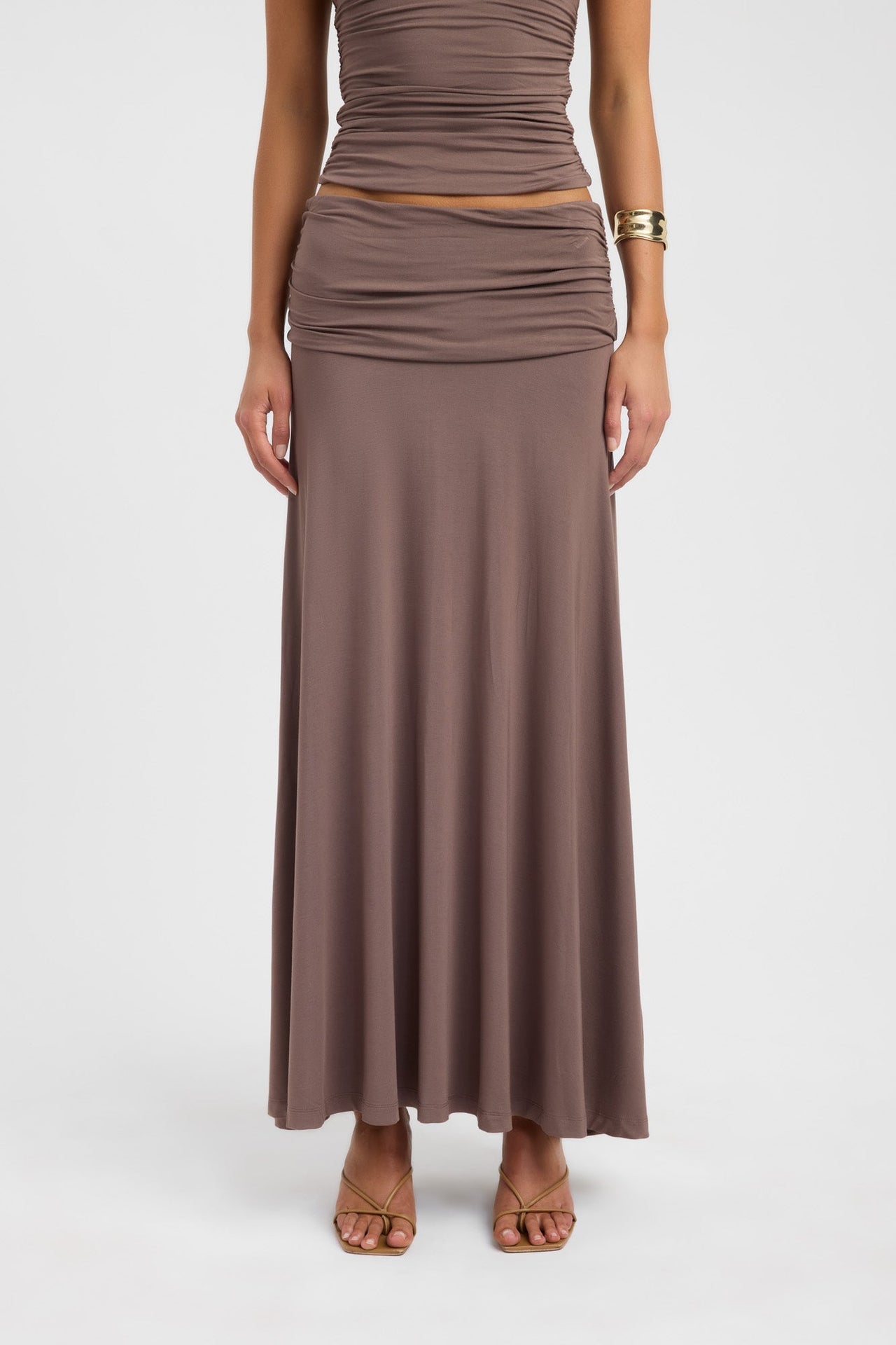 Solis Top & Arlo Skirt Set in Walnut
