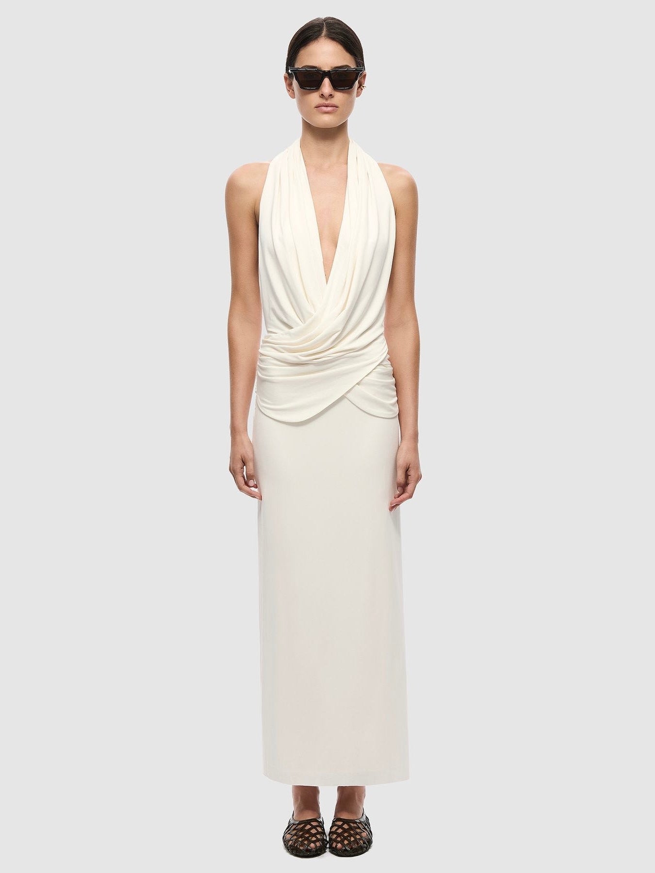 Cabana Cupro Dress in Ivory