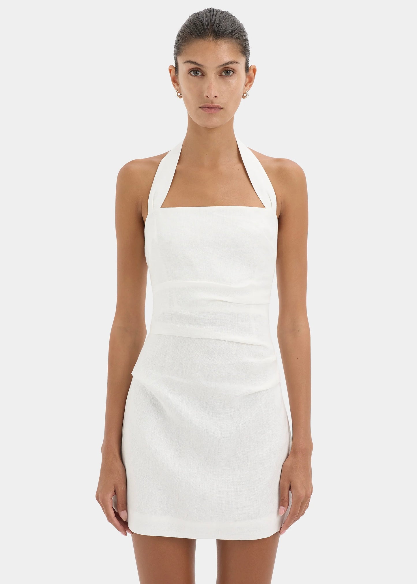 Noemi Halter Mini Dress in Ivory
