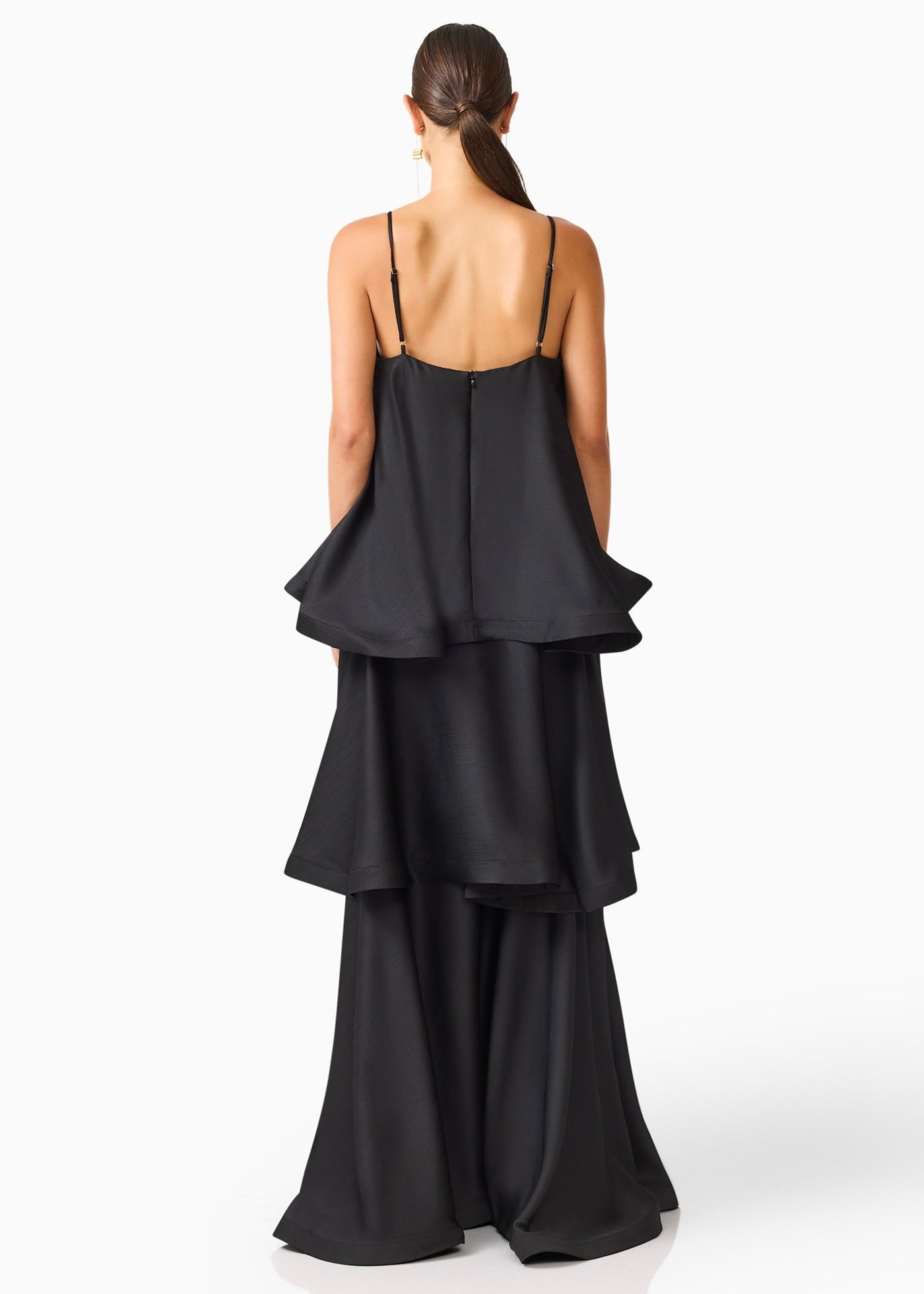 Tilly Tiered Maxi Dress in Black
