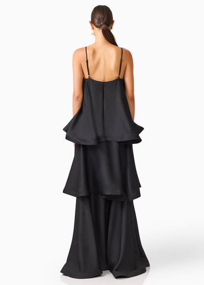 Tilly Tiered Maxi Dress in Black
