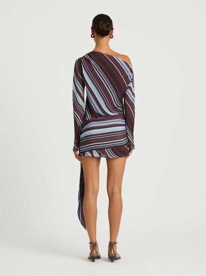 Elise Mini Dress in Midnight Stripe