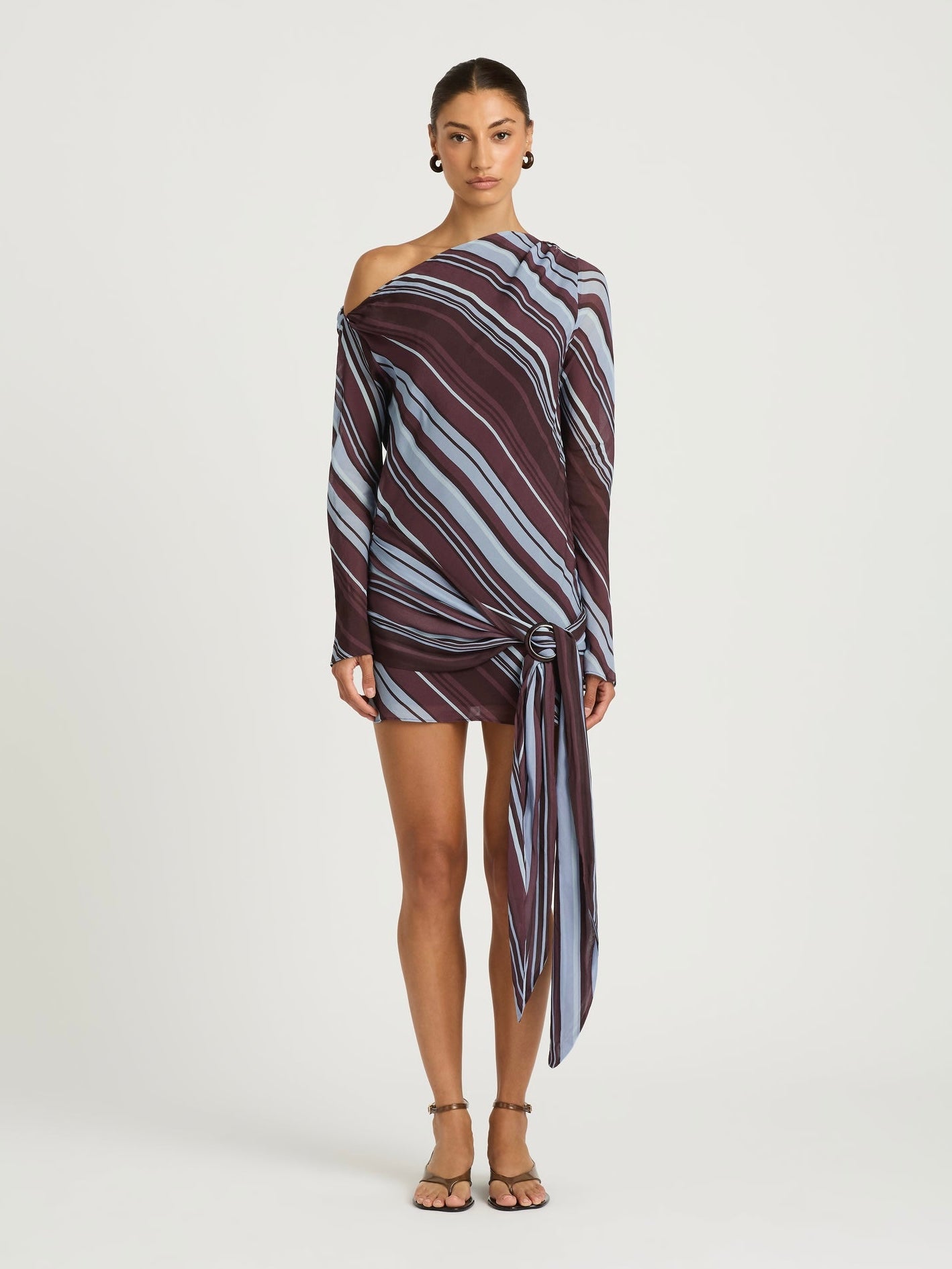 Elise Mini Dress in Midnight Stripe