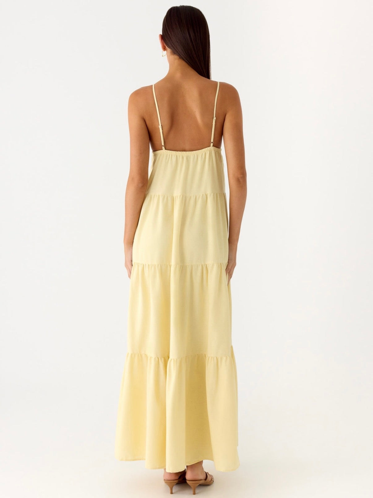 Lotty Linen Maxi Dress in Yellow